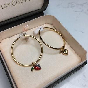 Juicy Couture gold apple hoop earrings